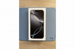 iPhone 16 Pro (fehér titán, 256 GB, 100% akku)