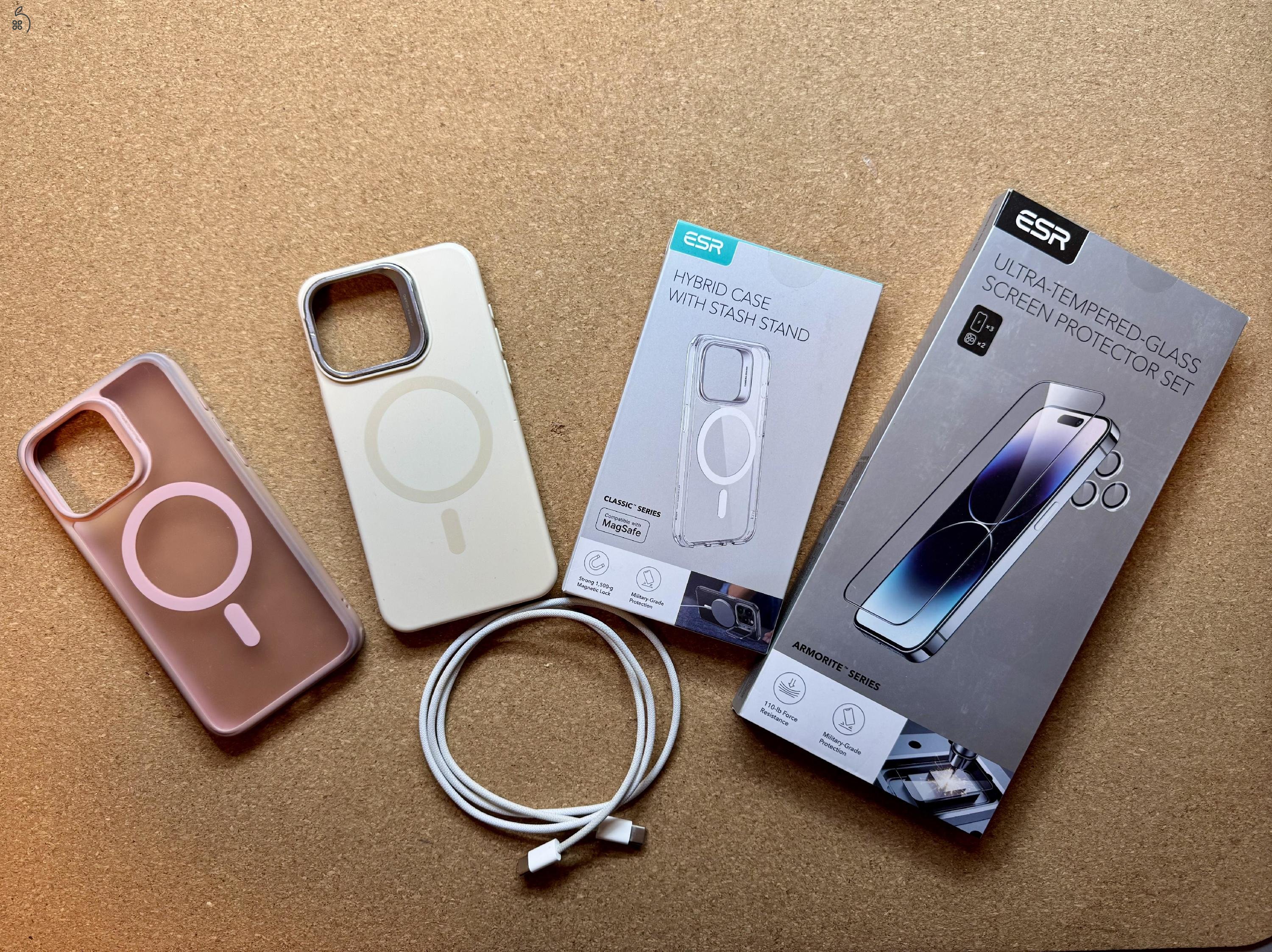 iPhone 15 Pro Max 256 GB – Natúr Titán – karcmentes + AppleCare+ 2025.10.31-ig + sok extra