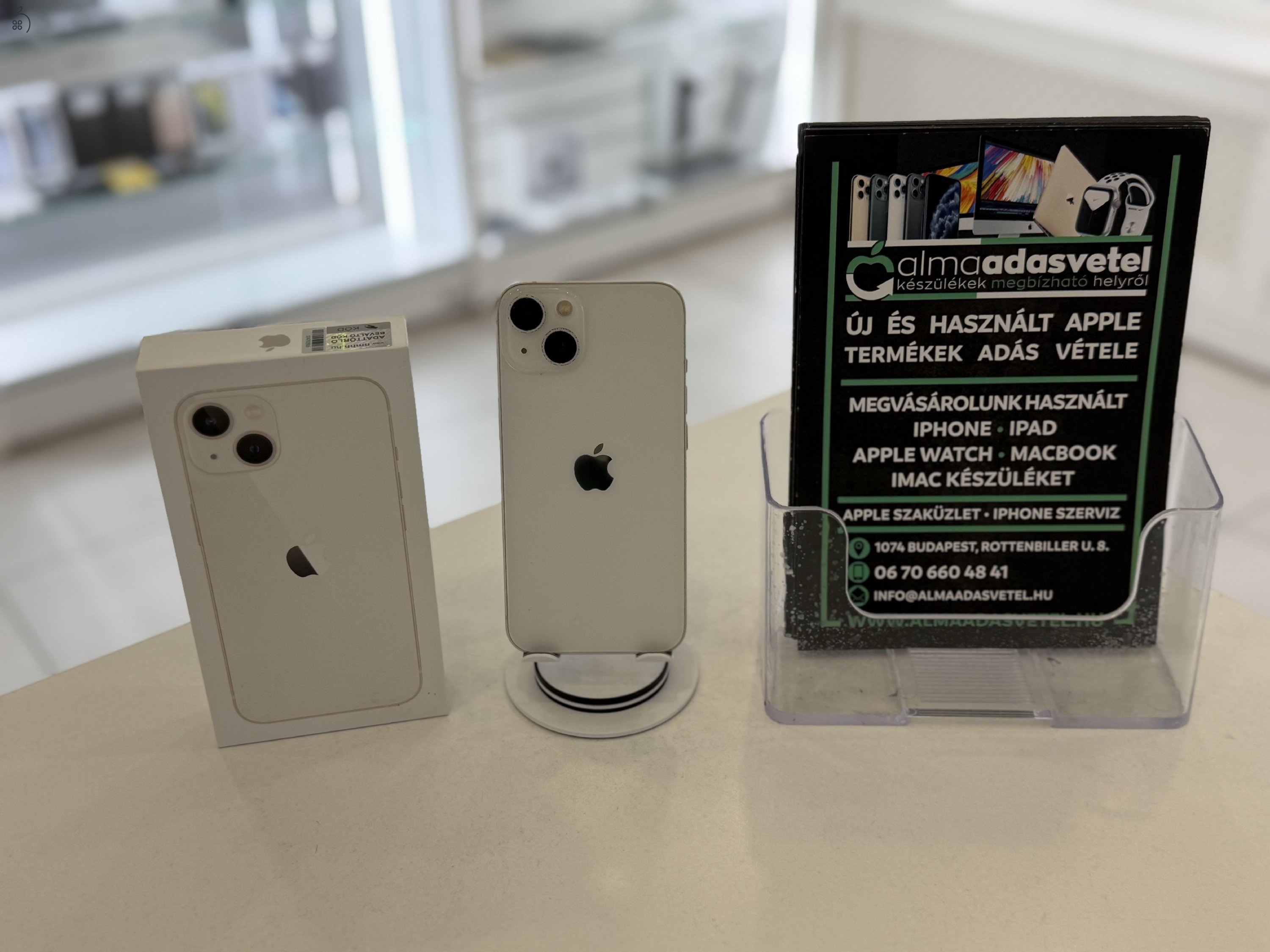 iPhone 13 128GB Független Használt/1-3 hónap gar./Akku 100%/p4468