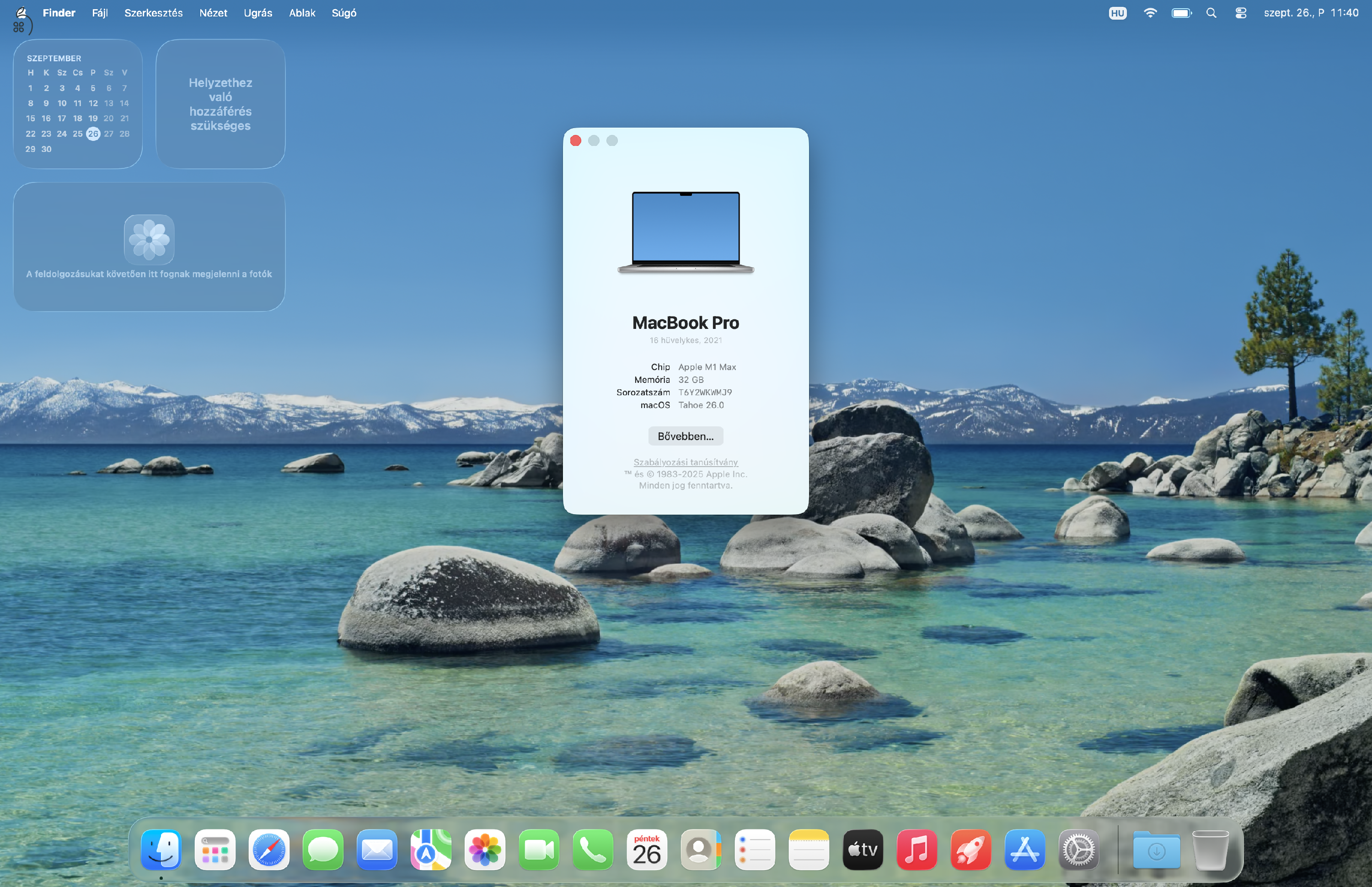 Ezüst Macbook pro M1 max 16”