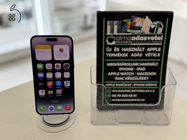 iPhone 14 Pro Max 128GB Független Újszerű/1-3 hónap gar./Akku 89%/p4473