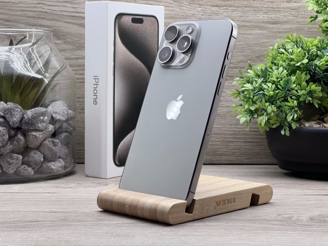 iPhone 15 Pro Max Natural Titanium 256GB 2 ÉV Garanciával Számlával 93% Akksi