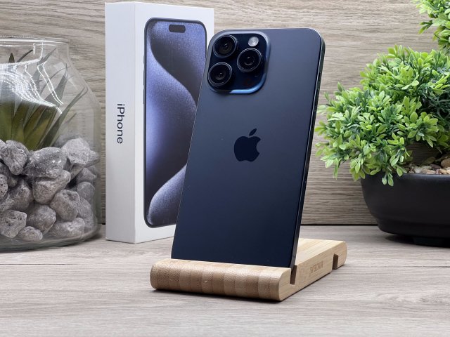 Hibátlan iPhone 15 Pro Max Blue Titanium 512GB 2 ÉV Garanciával Számlával 90 % Akksi