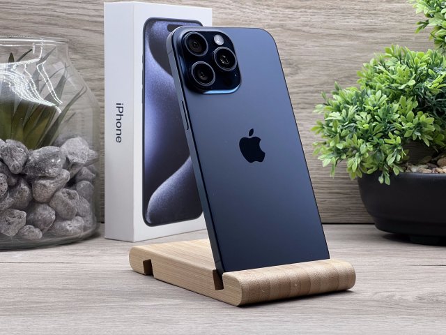 Hibátlan iPhone 15 Pro Max Blue Titanium 512GB 2 ÉV Garanciával Számlával 90 % Akksi