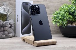Hibátlan iPhone 15 Pro Black Titanium 128GB E-Sim 2 ÉV Garanciával Számlával 98% Akksi