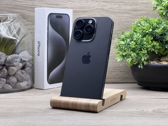 Hibátlan iPhone 15 Pro Black Titanium 128GB E-Sim 2 ÉV Garanciával Számlával 98% Akksi