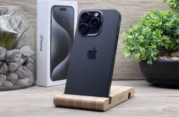 Hibátlan iPhone 15 Pro Black Titanium 128GB E-Sim 2 ÉV Garanciával Számlával 98% Akksi