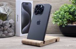 Hibátlan iPhone 15 Pro Black Titanium 128GB E-Sim 2 ÉV Garanciával Számlával 98% Akksi