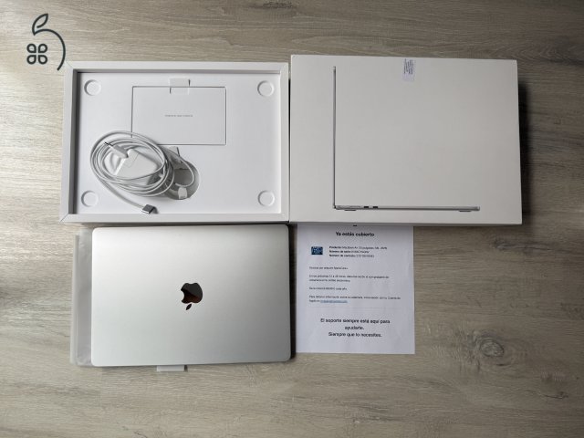 Apple MacBook Air 15, M4 / 16mag/ 10 CPU / 10 GPU / 256GB SSD, pár hónapos, AppleCare+ 2026.06.26-ig