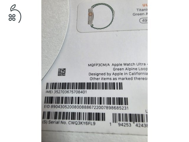 Apple Watch ultra 1 gyári és titanium szíjjal eladó 