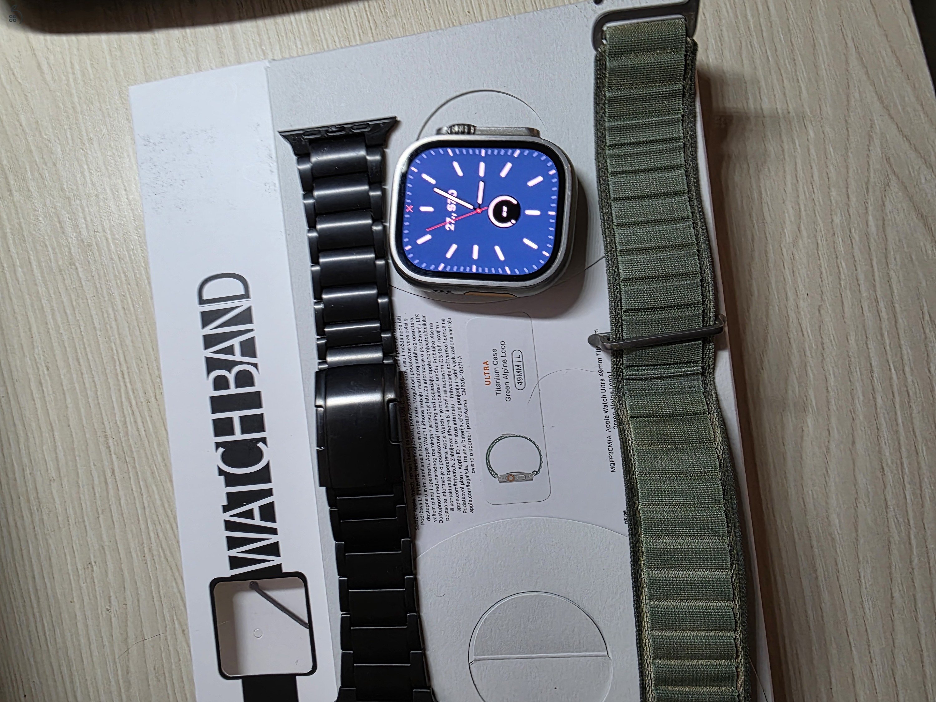 Apple Watch ultra 1 gyári és titanium szíjjal eladó 