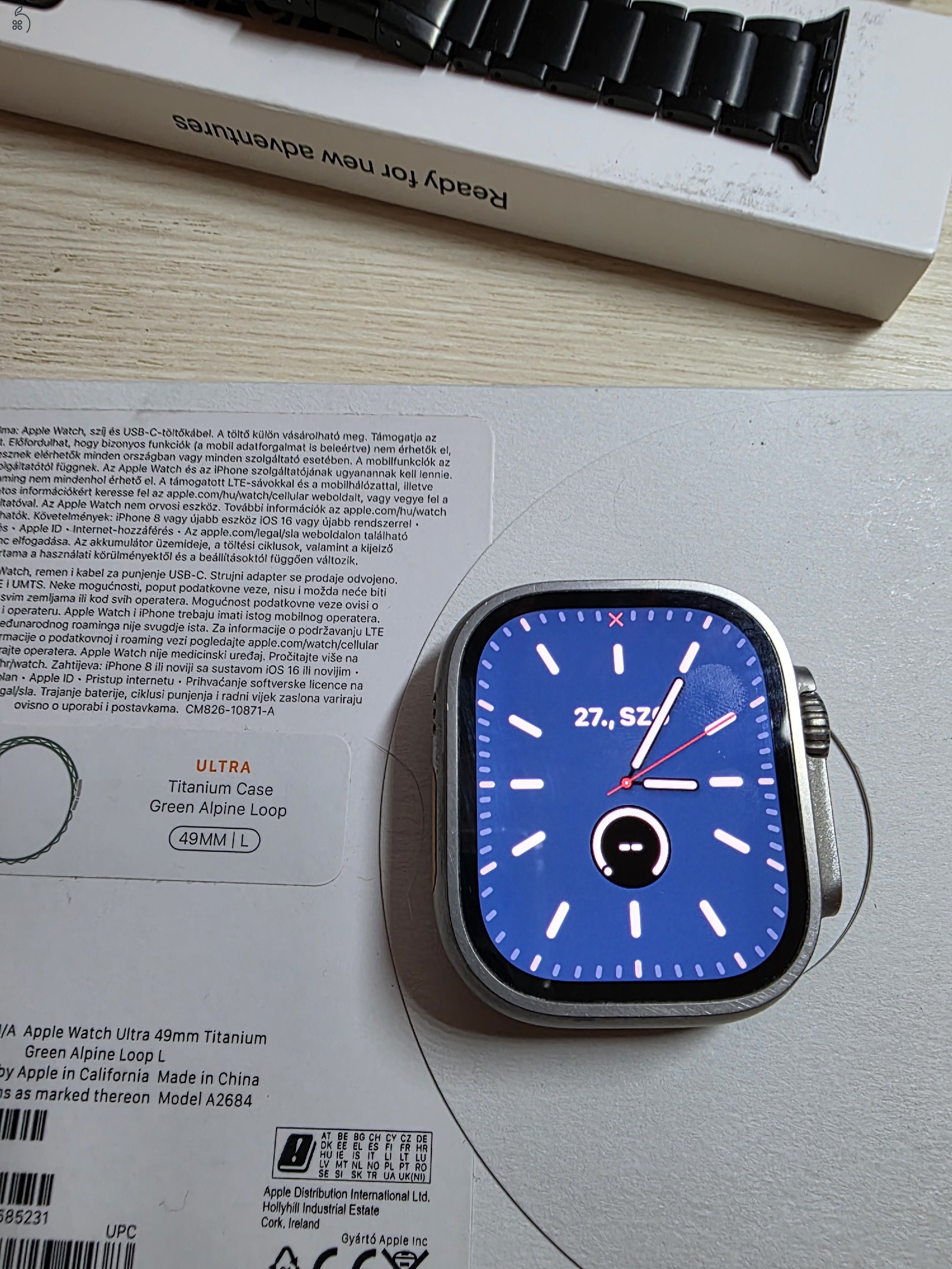 Apple Watch ultra 1 gyári és titanium szíjjal eladó 