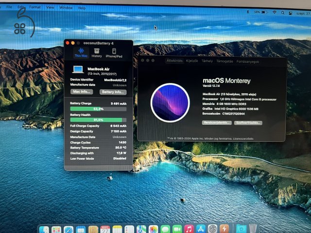 MacBook Air 2015 i5/8gb/512gb szép állapotban