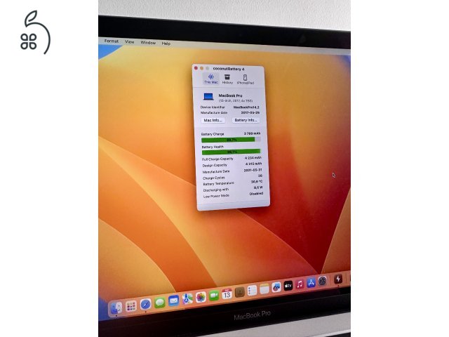 Retina MacBook Pro 13” – 2017, Touch Bar, 256GB SSD, Magyar