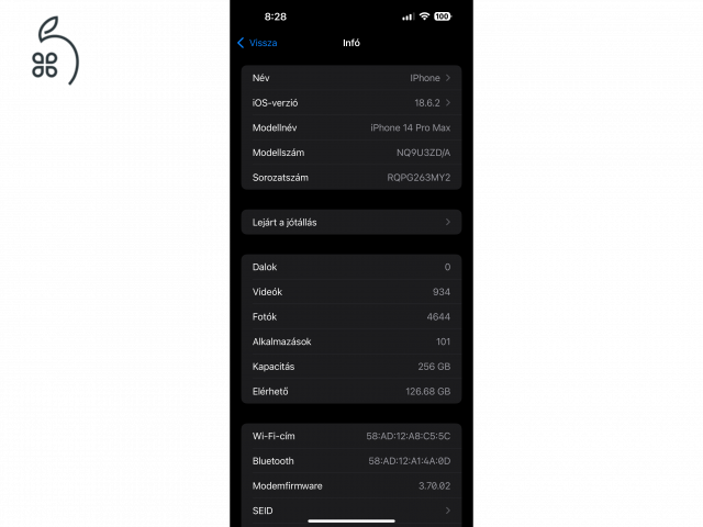 Eladó iPhone 14 Pro Max 256GB Kártyafüggetlen 100%