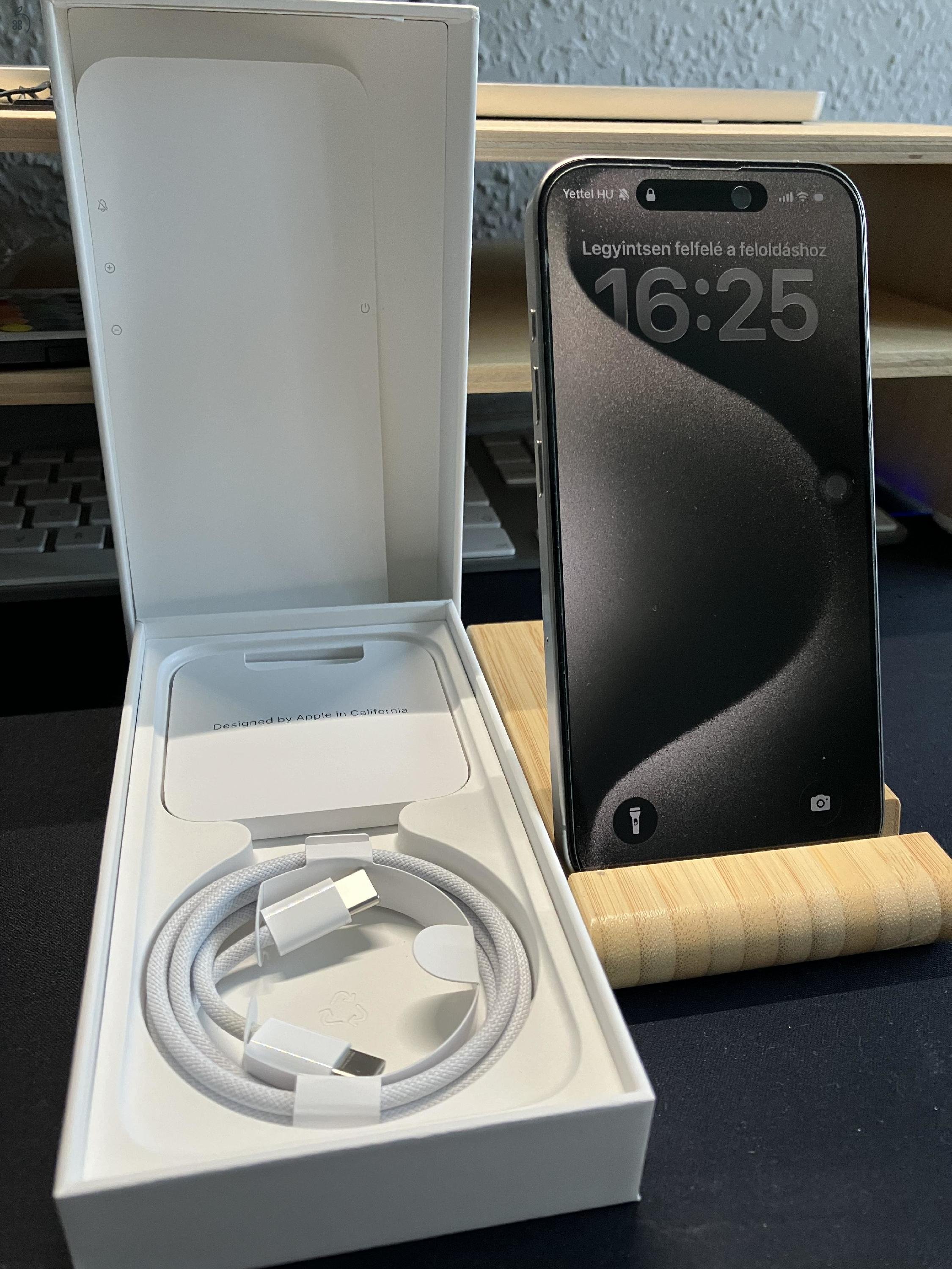 iPhone 15 Pro NATÚR TITÁN - FÜGGETLEN - Karcmentes, hibátlan