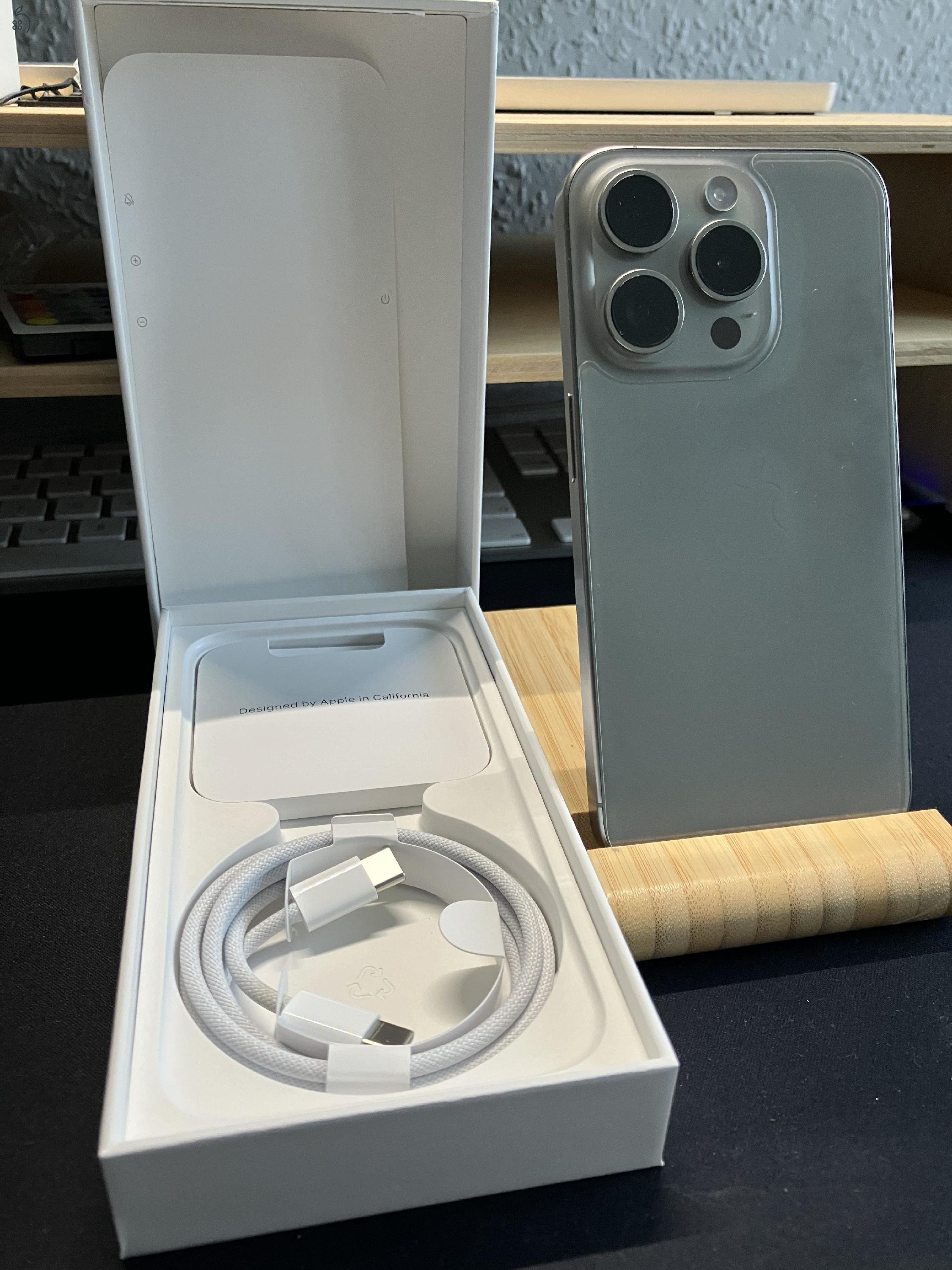 iPhone 15 Pro NATÚR TITÁN - FÜGGETLEN - Karcmentes, hibátlan