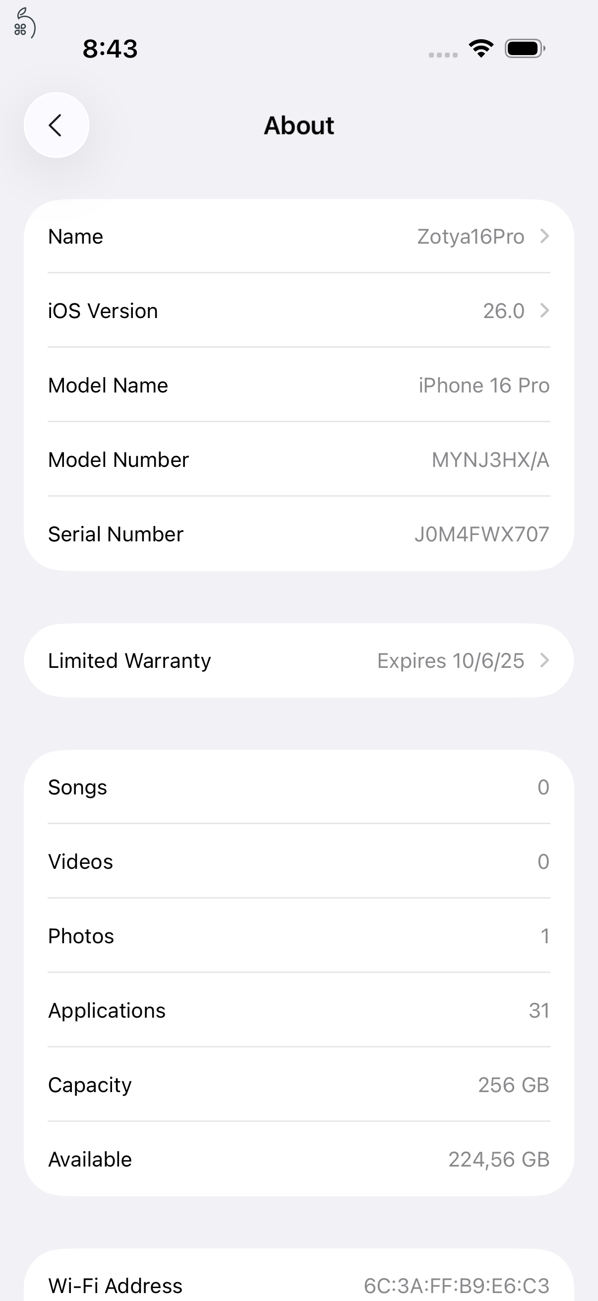 Apple iPhone 16 Pro 256GB fehér