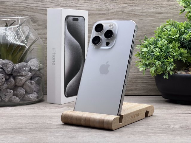 Hibátlan iPhone 15 Pro White Titanium 256GB 2 ÉV Garanciával Számlával 92% Akksi