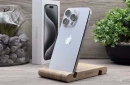 Hibátlan iPhone 15 Pro White Titanium 256GB 2 ÉV Garanciával Számlával 92% Akksi