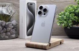 Hibátlan iPhone 15 Pro White Titanium 256GB 2 ÉV Garanciával Számlával 92% Akksi