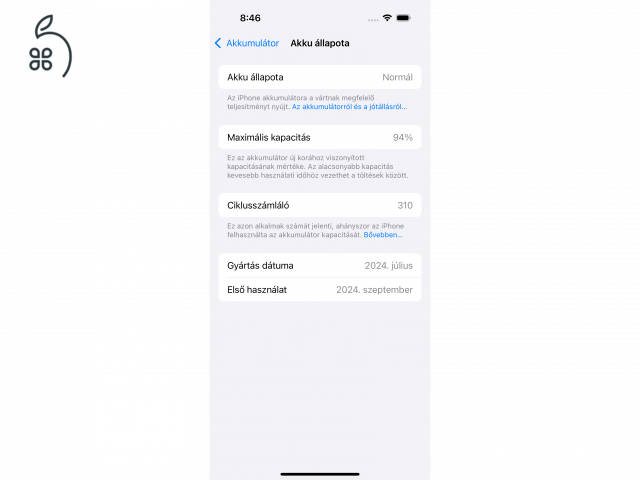 iPhone 16 Pro 256 GB Fekete Titán - Kártyafüggetlen, Garanciával, 94% Akkumulátor