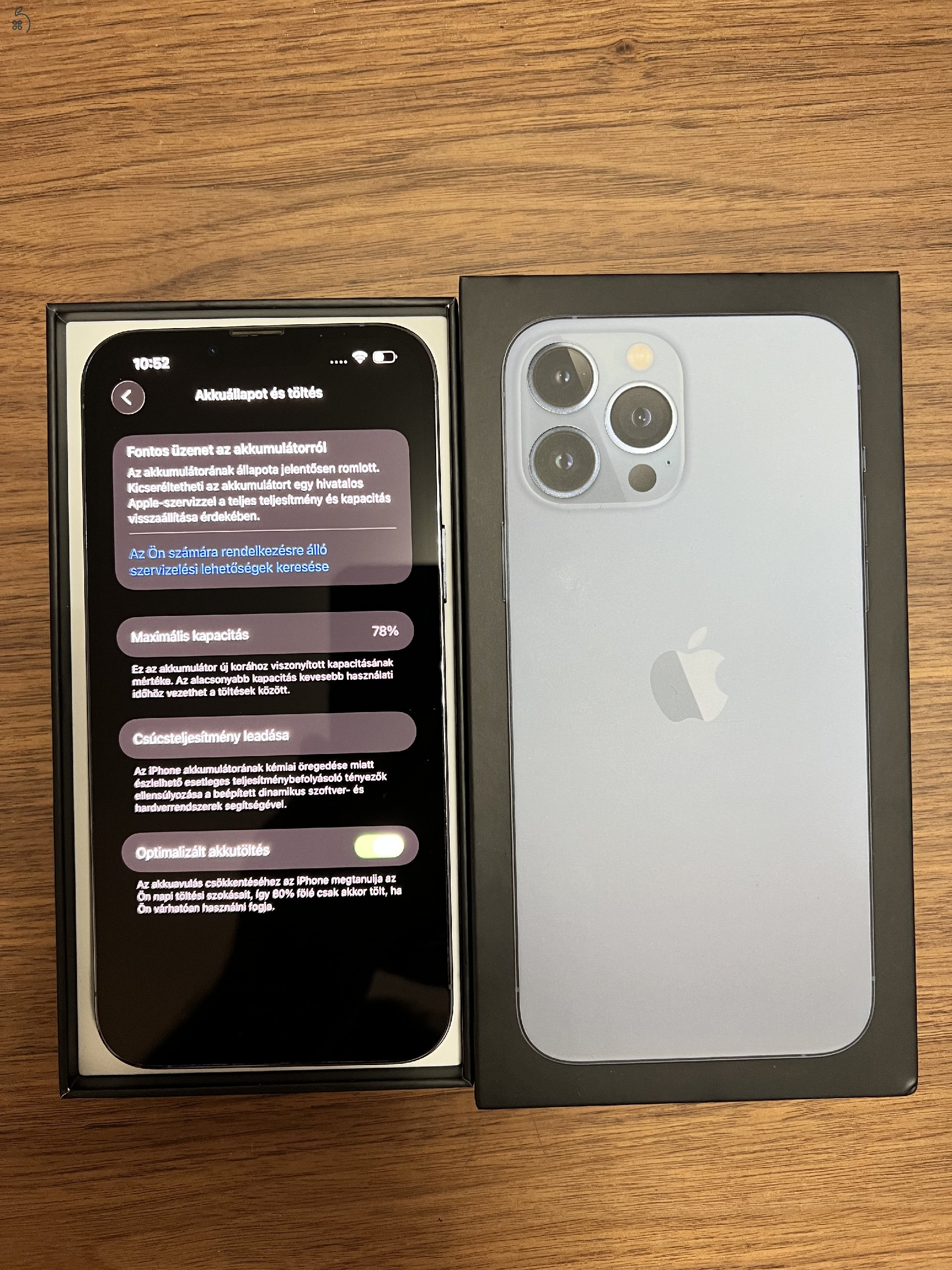 Eladó iPhone 13 Pro Max 128 GB Sierra Blue