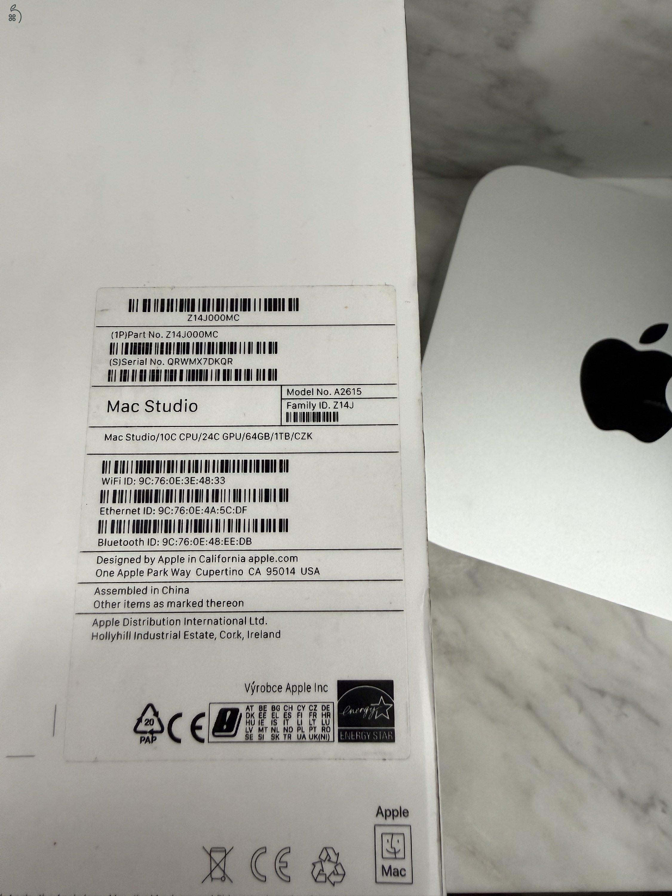Mac Studio M1 Max /10C CPU/24C GPU/64GB/1TB 21 hónap garancia