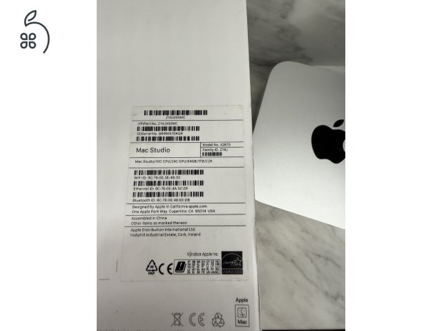 Mac Studio M1 Max /10C CPU/24C GPU/64GB/1TB 21 hónap garancia