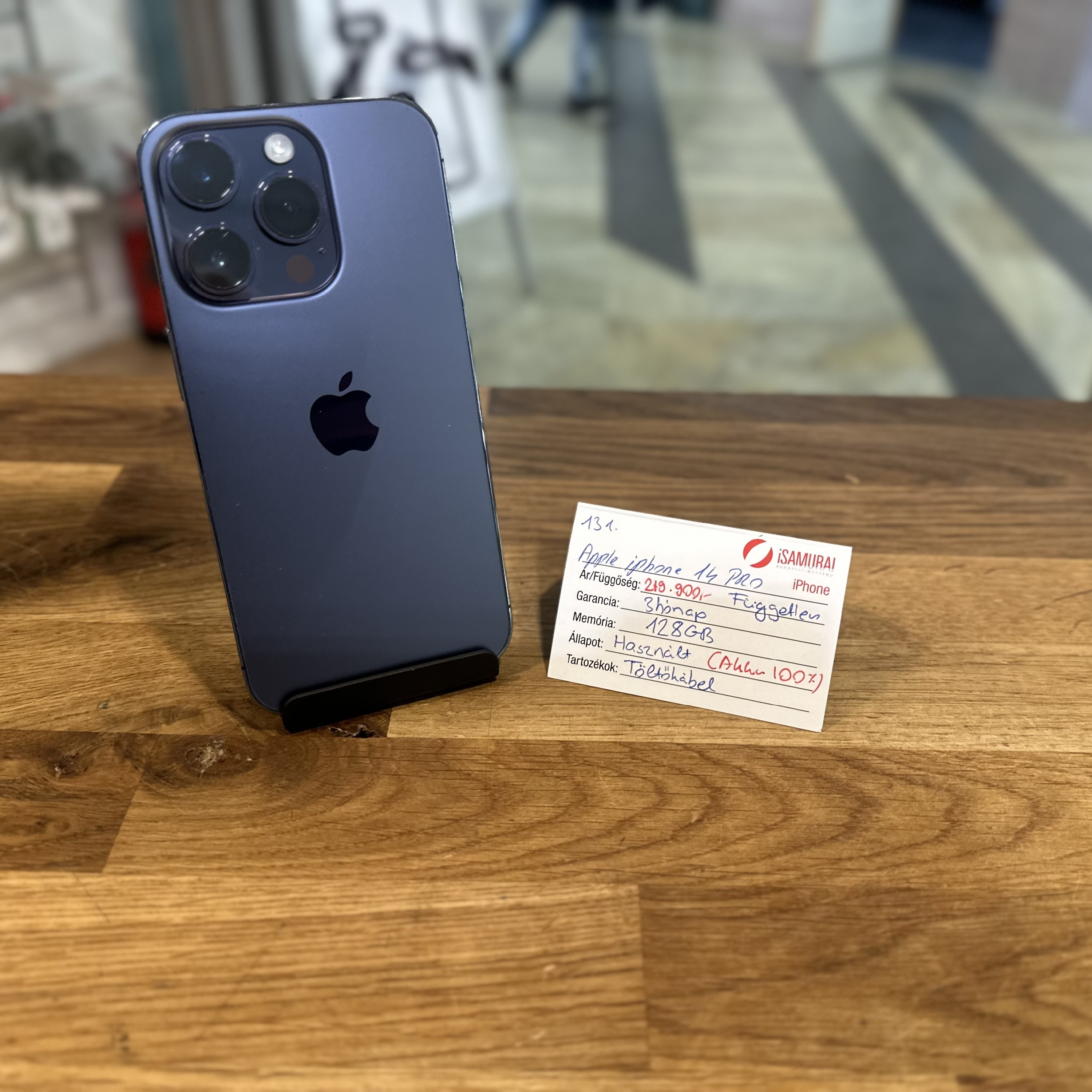 131. Apple iPhone 14 Pro - 128 GB - Deep Purple - Akku 100%