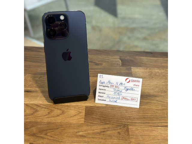 23. Apple iPhone 14 Pro - 128 GB - Deep Purple - Új akku