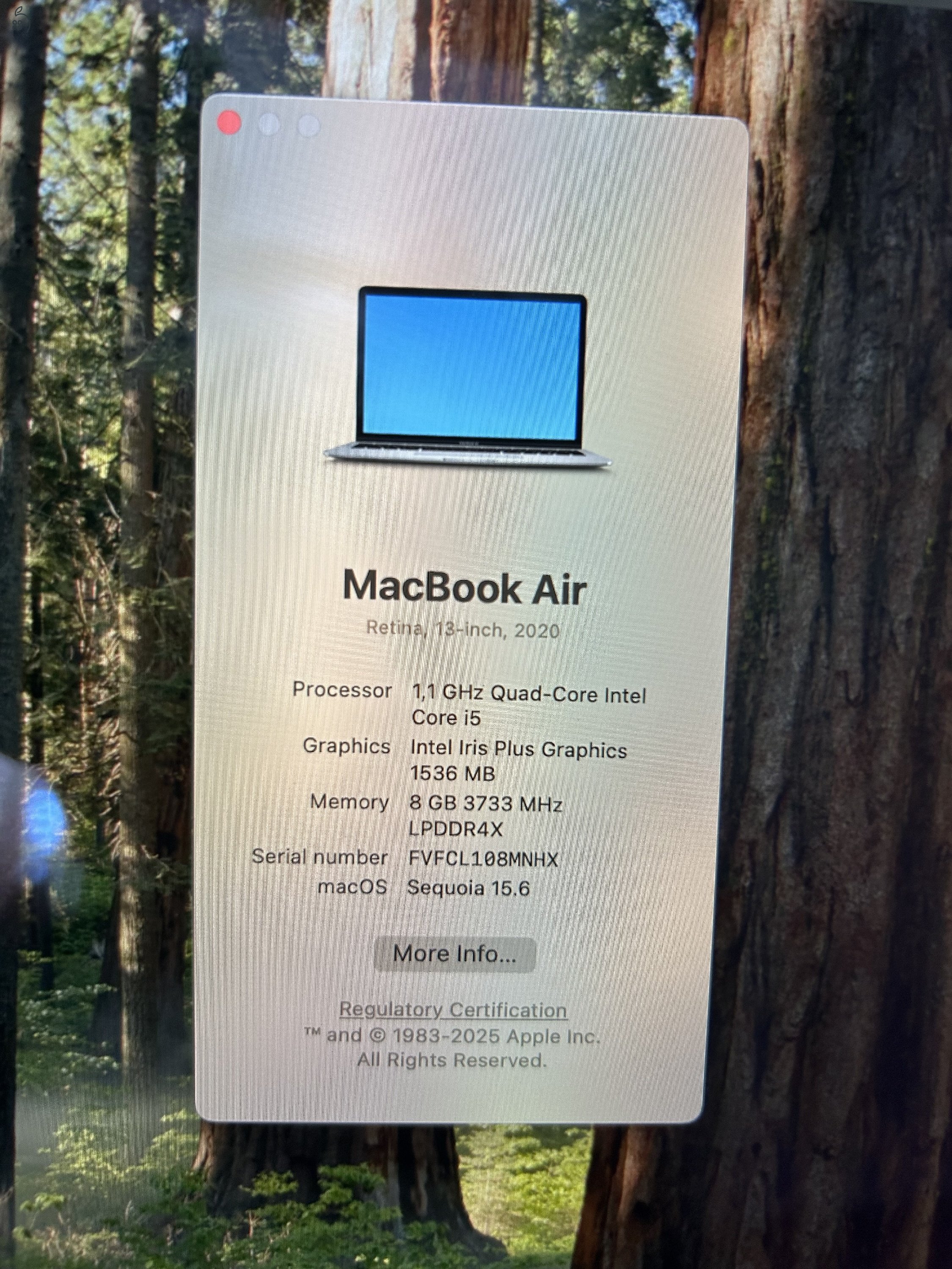 Apple Macbook Air 13 Retina 2020 Intel i5, 8GB RAM