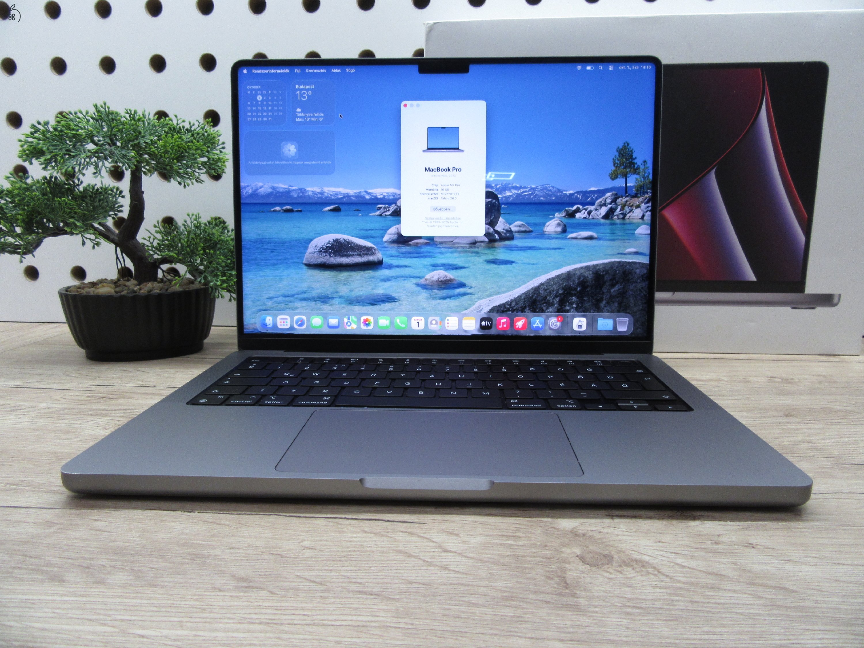 Apple MacBook Pro 14 (2023, M2 Pro) – Liquid Retina XDR, ProMotion 120 Hz – 16 GB / 500 GB – Használt, karcmentes – 97% akku (122 ciklus) – 3 hónap garancia