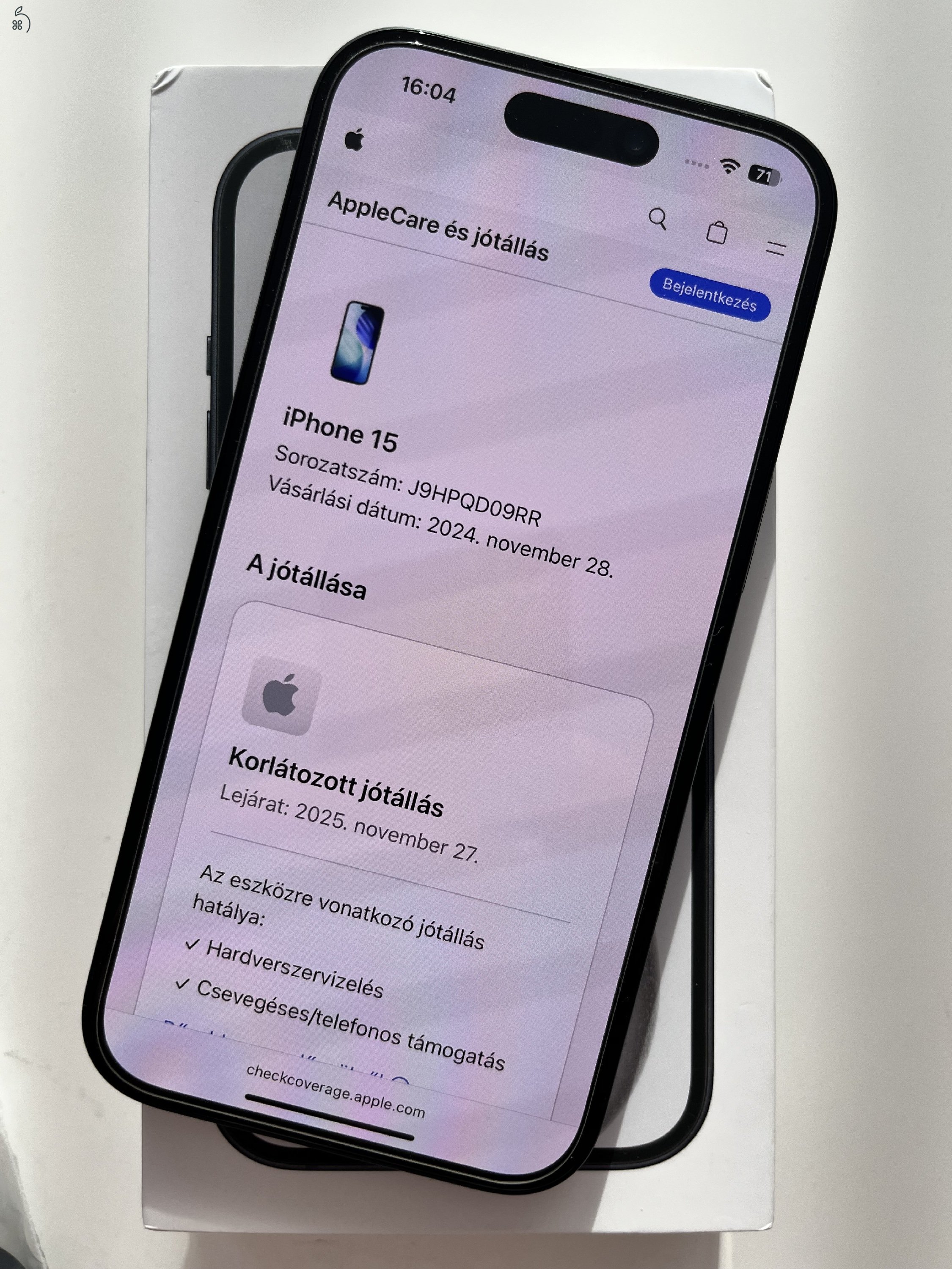 iPhone 15 128GB Új! 0 töltési ciklus!