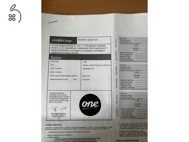 VADONAT ÚJ! iPhone 14 Pro Space Black 128GB 1 ÉV Garancia 