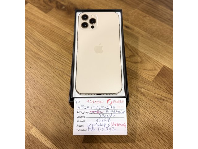 73. Apple iPhone 12 Pro - 128 GB - Arany - Új akku
