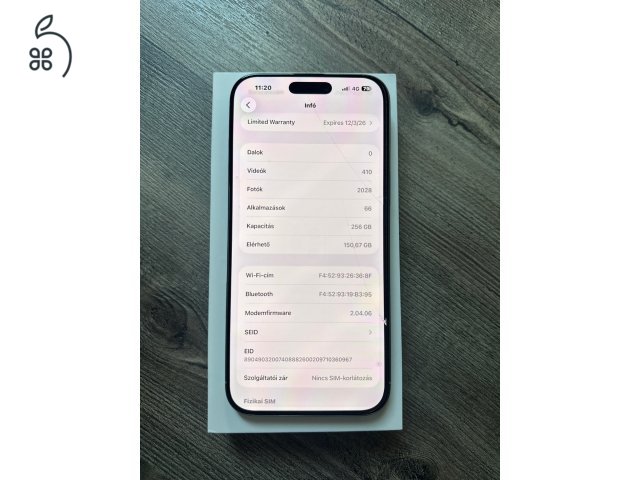 Iphone 16 pro max Karcmentes, apple Gari, 100% Akku