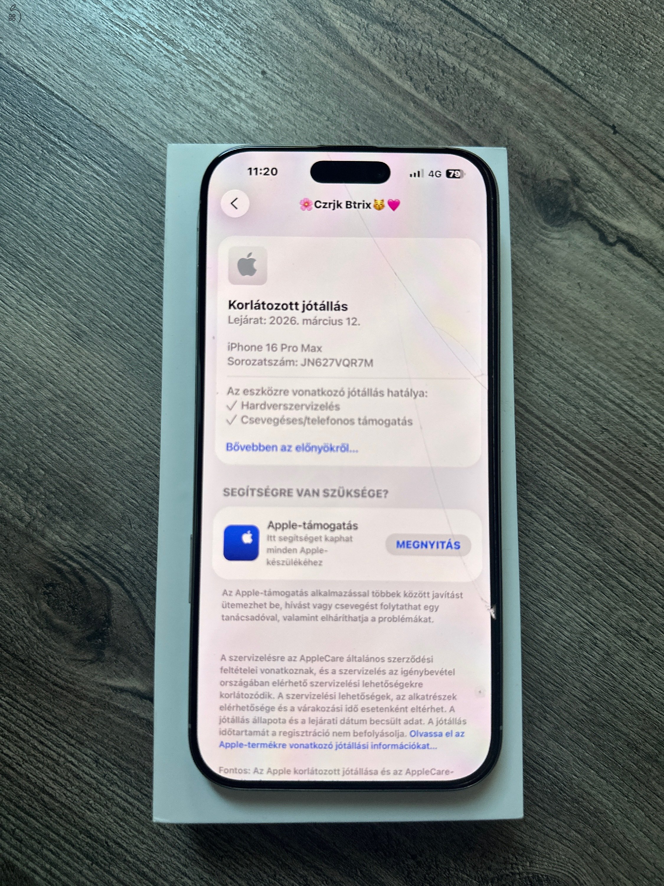 Iphone 16 pro max Karcmentes, apple Gari, 100% Akku