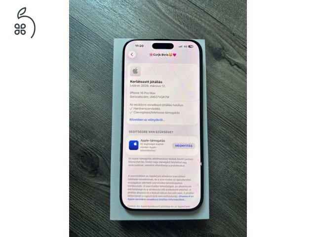 Iphone 16 pro max Karcmentes, apple Gari, 100% Akku