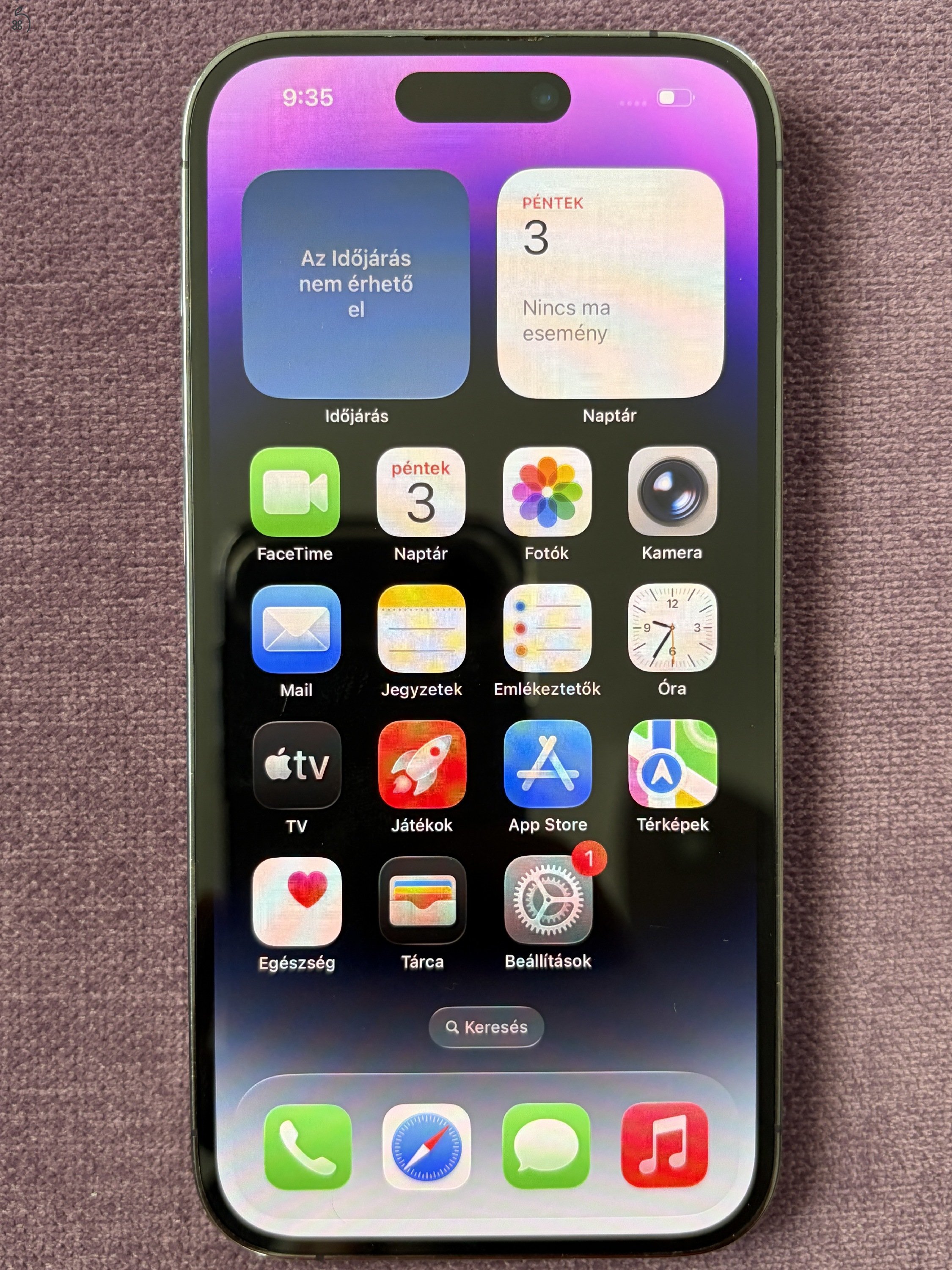 100% akku 14 iPhone Pro Deep Purple