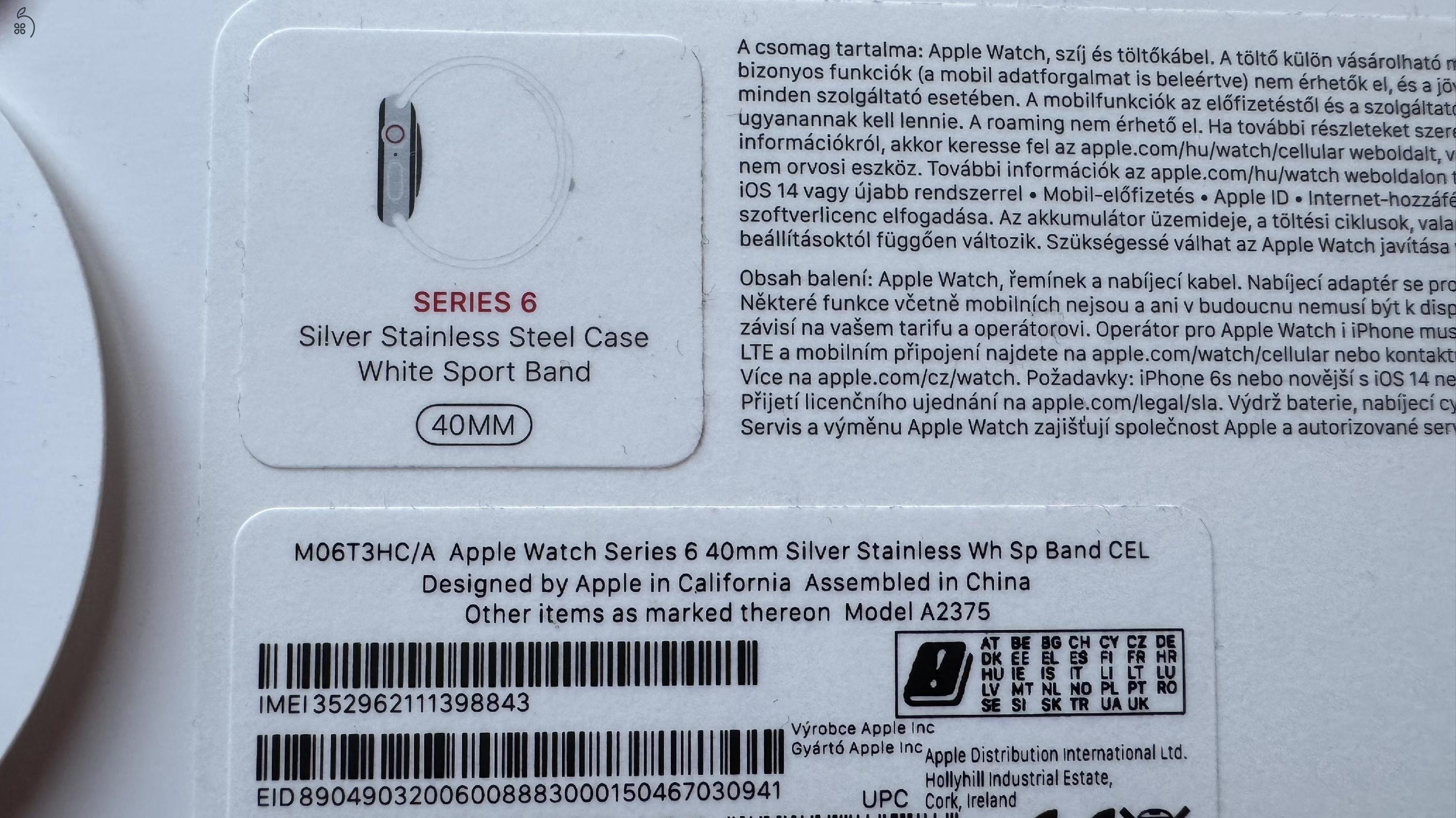 Apple Watch 6 cellular stainless 40 mm