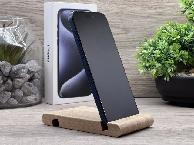 Hibátlan iPhone 15 Pro Max Blue Titanium 256GB 2 ÉV Garanciával Számlával 90% Akksi