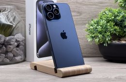 Hibátlan iPhone 15 Pro Max Blue Titanium 256GB E-SIM 2 ÉV Garanciával Számlával 92% Akksi