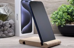 Hibátlan iPhone 15 Pro Max Blue Titanium 256GB E-SIM 2 ÉV Garanciával Számlával 92% Akksi