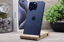 Hibátlan iPhone 15 Pro Max Blue Titanium 256GB E-SIM 2 ÉV Garanciával Számlával 92% Akksi