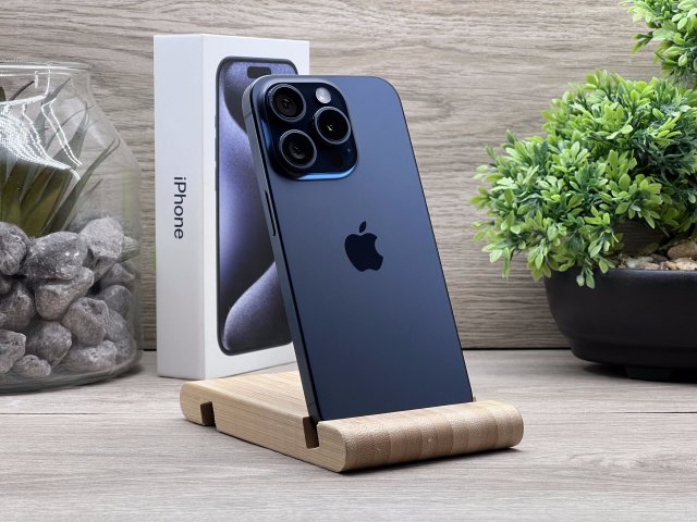 Hibátlan iPhone 15 Pro Blue Titanium 128GB 2 ÉV Garanciával Számlával 92% Akksi