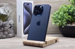 Hibátlan iPhone 15 Pro Blue Titanium 128GB 2 ÉV Garanciával Számlával 92% Akksi