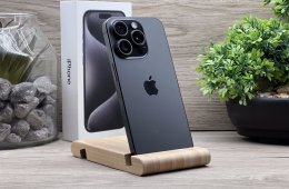 Hibátlan iPhone 15 Pro Black Titanium 128GB 2 ÉV Garanciával Számlával 90% Akksi