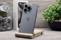 Hibátlan iPhone 15 Pro Natural Titanium 128GB 2 ÉV Garanciával Számlával 90% Akksi