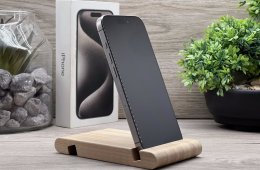 Hibátlan iPhone 15 Pro Natural Titanium 128GB 2 ÉV Garanciával Számlával 90% Akksi